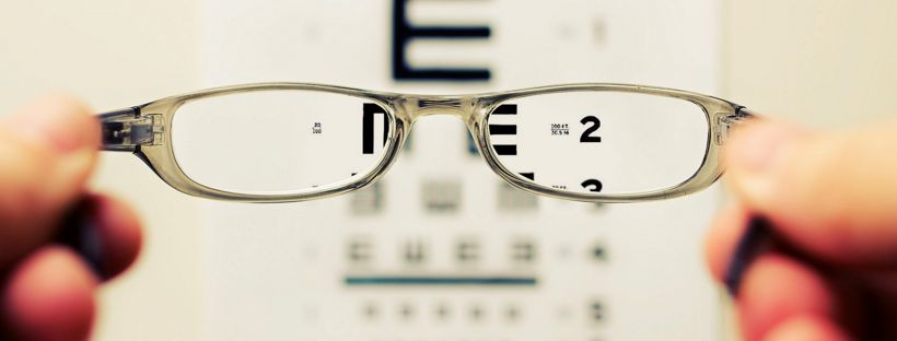 view of eye chart through glasses